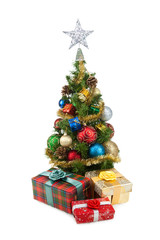 Fototapeta na wymiar Christmas tree&gift boxes-1