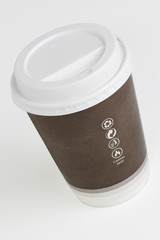 Paper coffee cup on a white background