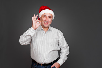 xmas man showing ok sign