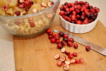 Preparing Cranberry Holiday Stuffing