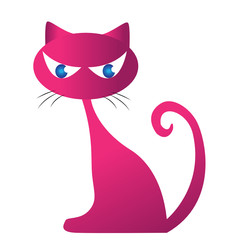 Pinky cat silhouette for your design vector