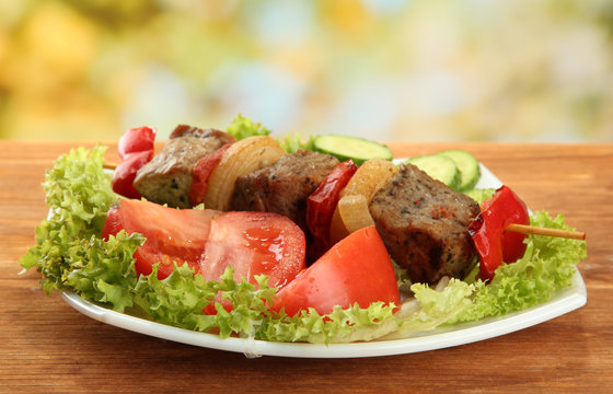 tasty grilled meat and vegetables