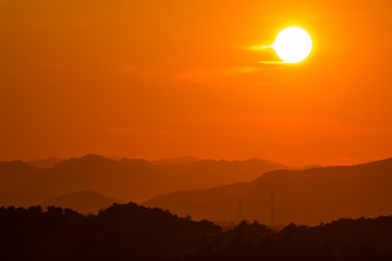 Sunset over the mountain