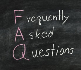 Obraz premium FAQ on blackboard.