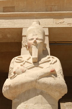 anicent Hatshepsut Temple sculpture ,Luxor, Egypt
