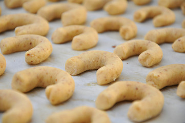 Vanillekipferl auf Backblech