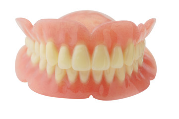 Denture  with clipping path on white background