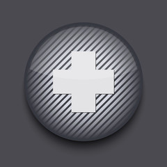 Vector app circle striped icon on gray background. Eps 10