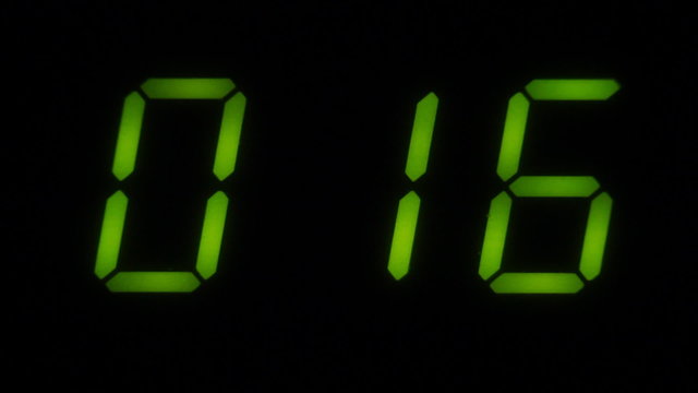 A green LED digital countdown clock