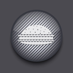 Vector app circle striped icon on gray background. Eps 10