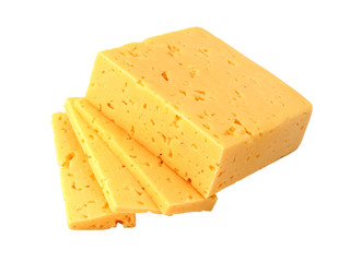 piece of cheese isolated on a white background