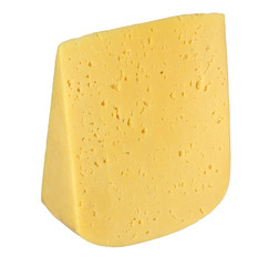 piece of cheese isolated on a white background