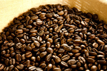 Coffee beans in a basket