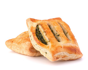 Puff pastry bun isolated on white background.