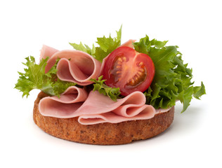 healthy sandwich with vegetable and smoked ham