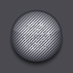 Vector app circle striped icon on gray background. Eps 10