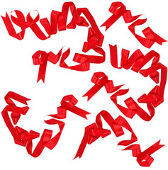 red ribbons isolate