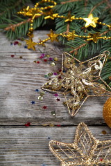 Golden Christmas ornaments