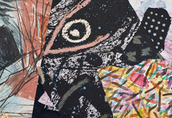 Hand Painted Paper Collage