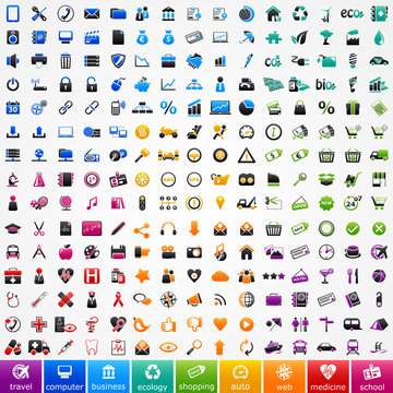 set colorful icons