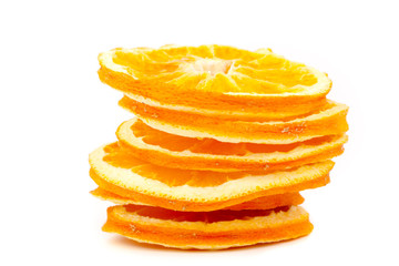 Fototapeta na wymiar dried orange slices isolated on white background