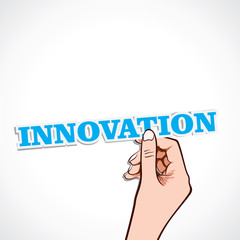 innovation word in hand stock vector