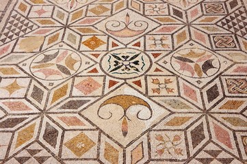 Fototapeta na wymiar Mozaika w rzymskich ruin Italica (Santiponce).