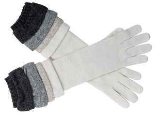 gray gloves