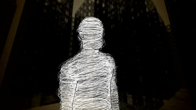 Man in the center of the city - rotoscoping technique (with anim