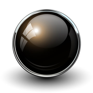 Black Shiny Button