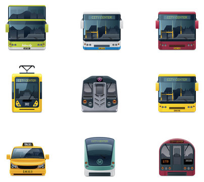Vector public transport icons