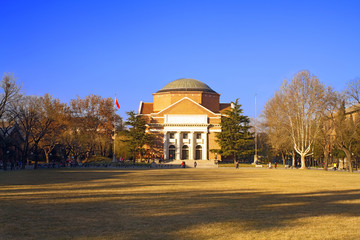 Landscape of Tsinghua University Campus in winter, China