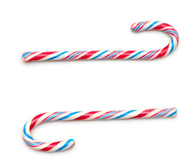 christmas and holiday candy canes isolated on white