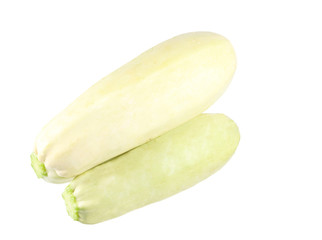 White vegetable marrow on white background.