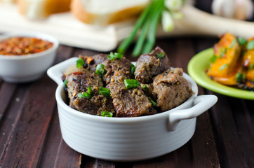 Baked meat with spices