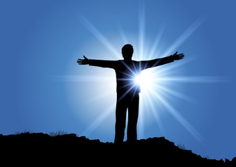 Homme Croix_soleil levant