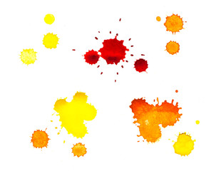 Watercolor, yellow blot