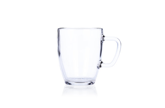 Glass cup isolated on white background