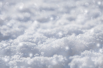 effective blue snow background, very tiny focus