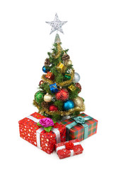 Fototapeta na wymiar Christmas tree&gift boxes-2