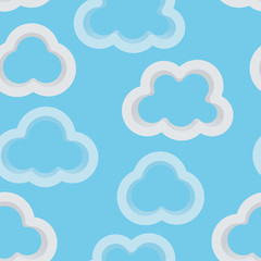 Seamless sky background with 3d clouds