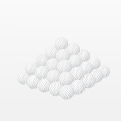 Golf balls made a pyramid