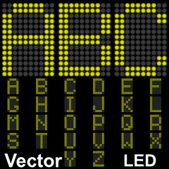 Vector conceptual collection font bright led isolated