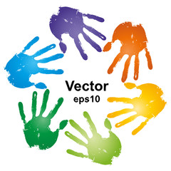 Vector conceptual painted hands