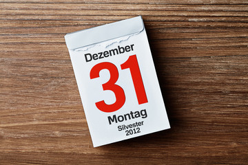 Kalender auf Holzhintergrund - 31 Dezember