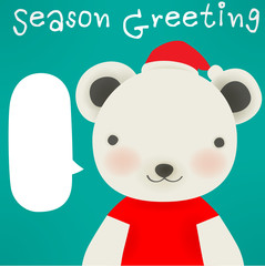 Polar bear - Xmas greeting card