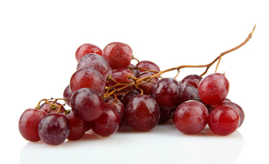 ripe sweet grapes isolated on white.