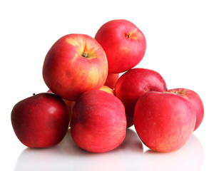 Fototapeta na wymiar juicy red apples, isolated on white