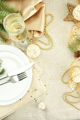 beautiful christmas setting, close up