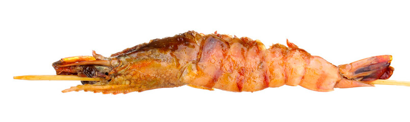 king prawn skewers isolated on white